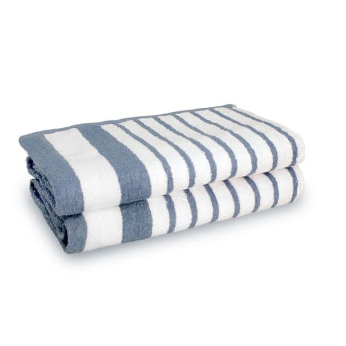 Fairview Pool & Beach Towel, Cotton End Hem, 30x52, 12.0 lbs/dz, Blue Stripe